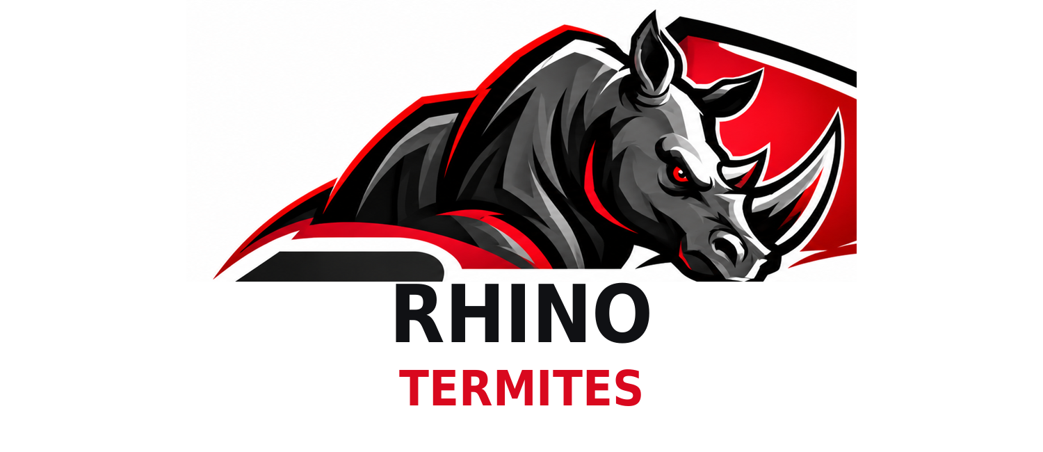 Rhino Termites red and black rhinoceros shield logo